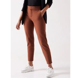 ATHLETA stellar skinny trouser pants ancient mahogany rust size 8P